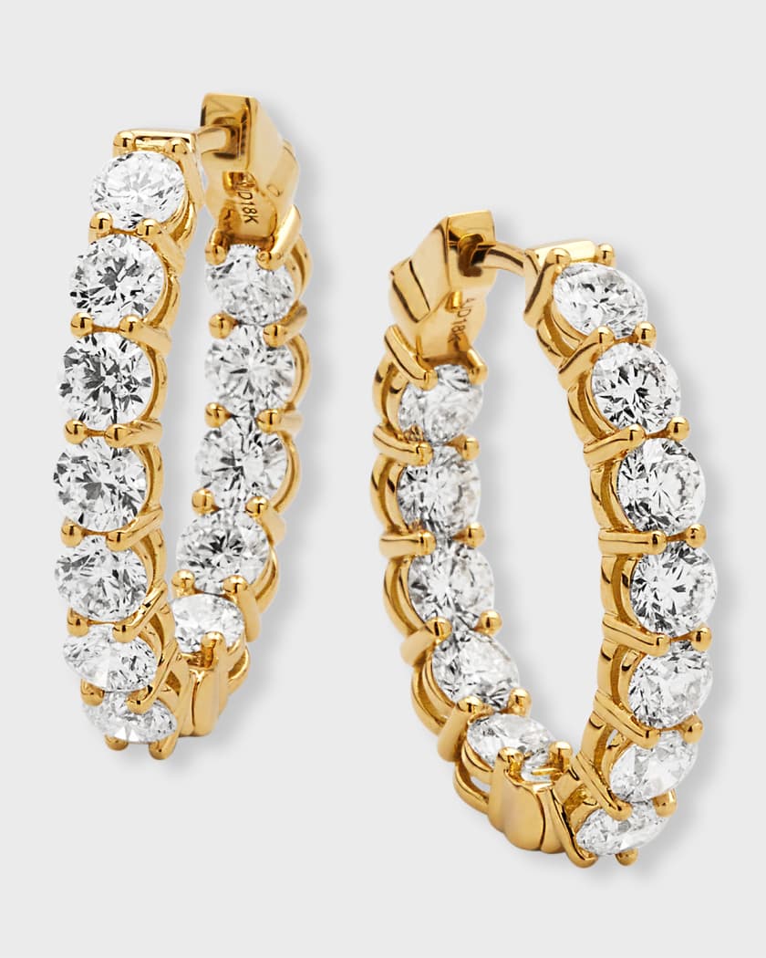 hum 18kt yellow gold diamond hoop earrings