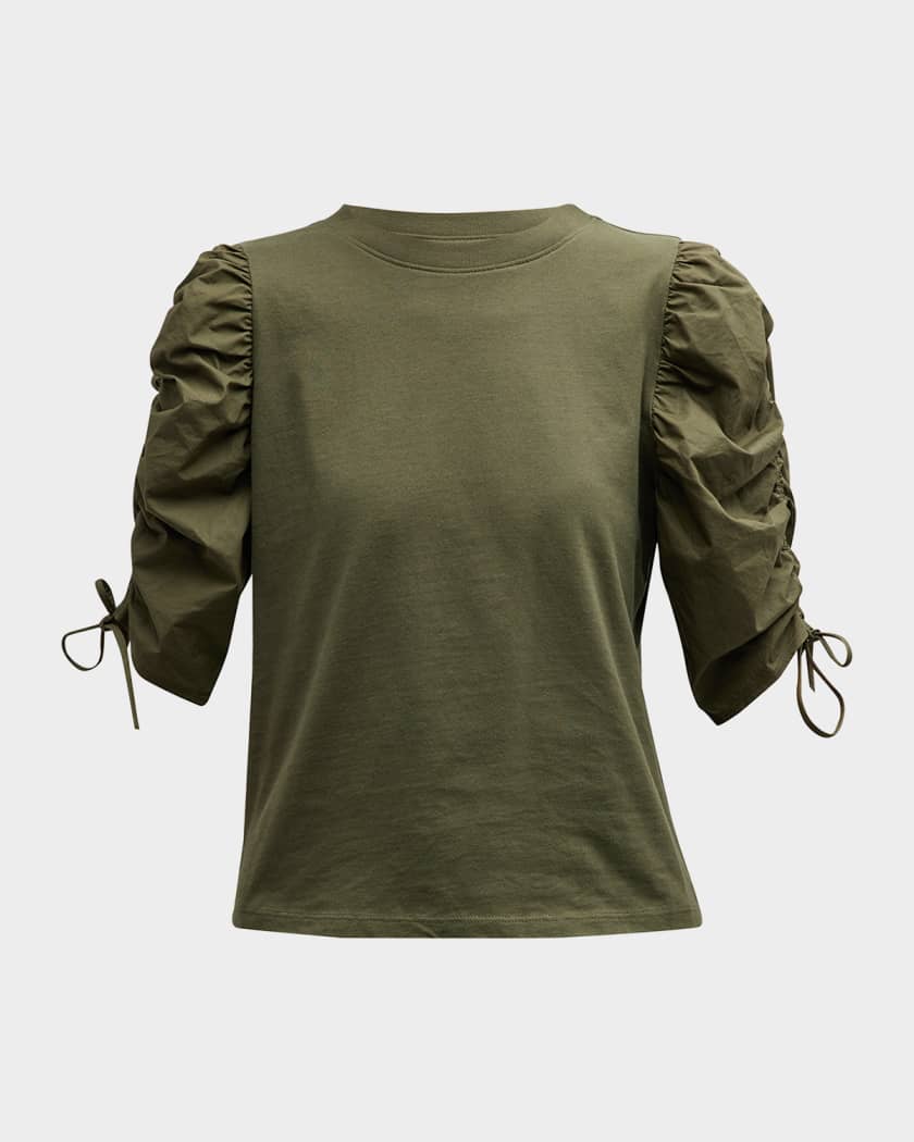 Ruched sleeve shirt discount
