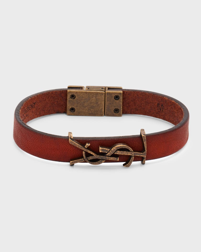 Monogram leather bracelet