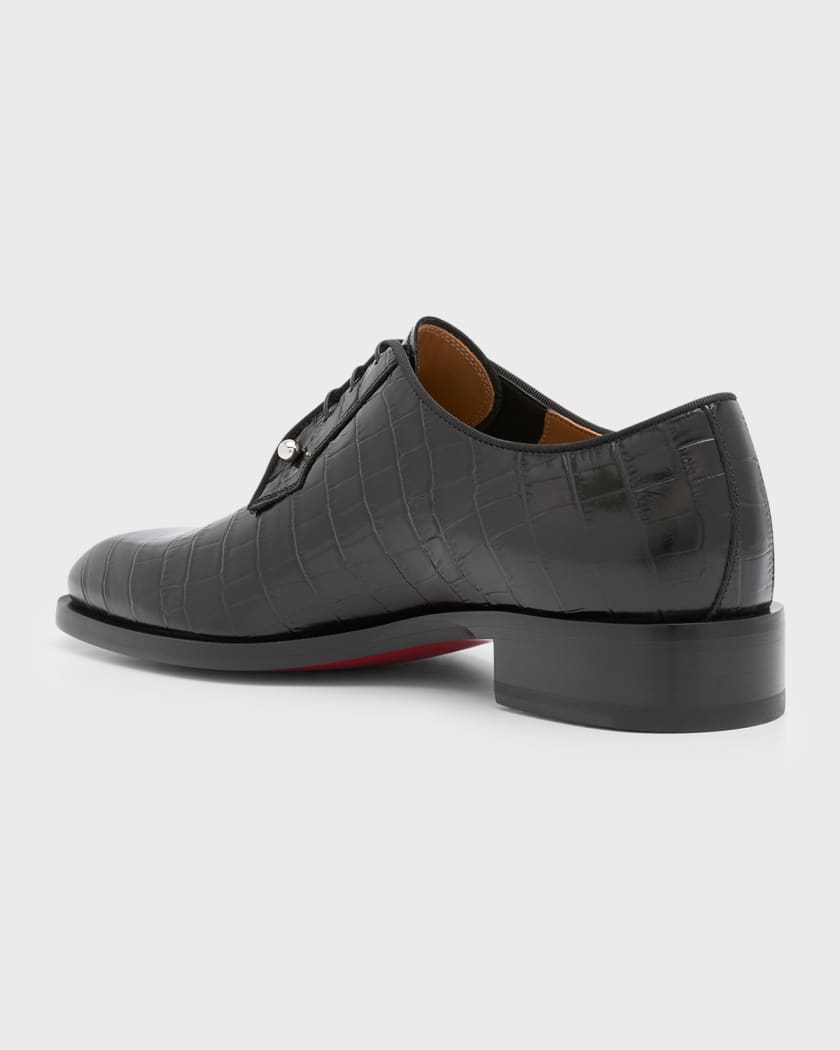 Christian Louboutin Chambeliss Croc-Embossed Derby Shoes