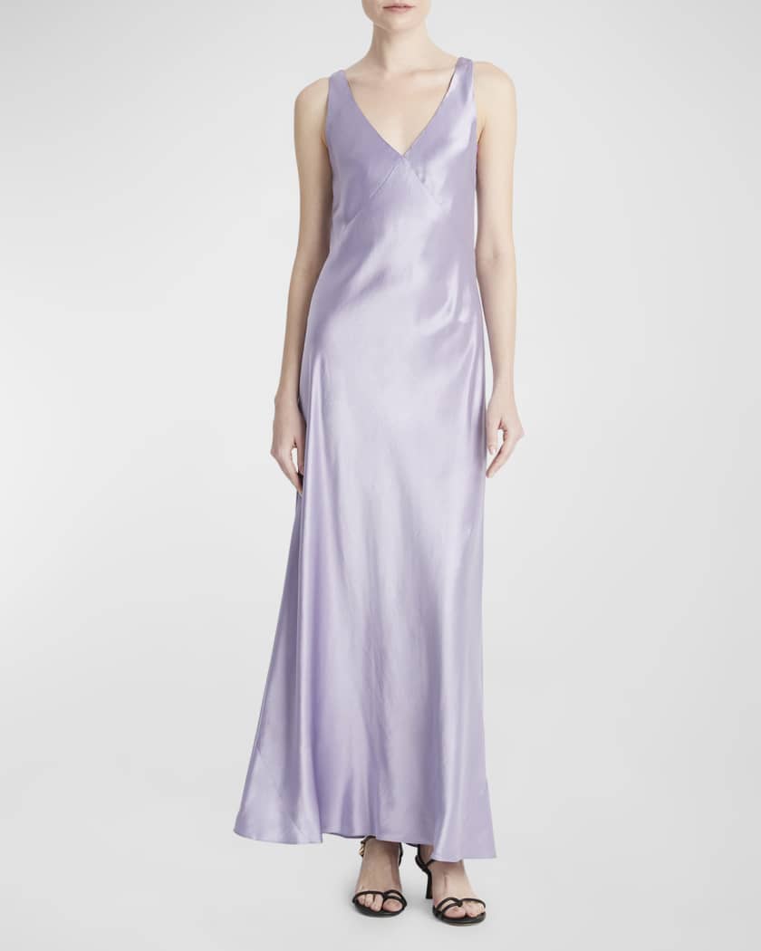 Vince V Neck Sleeveless Maxi Slip Dress Neiman Marcus