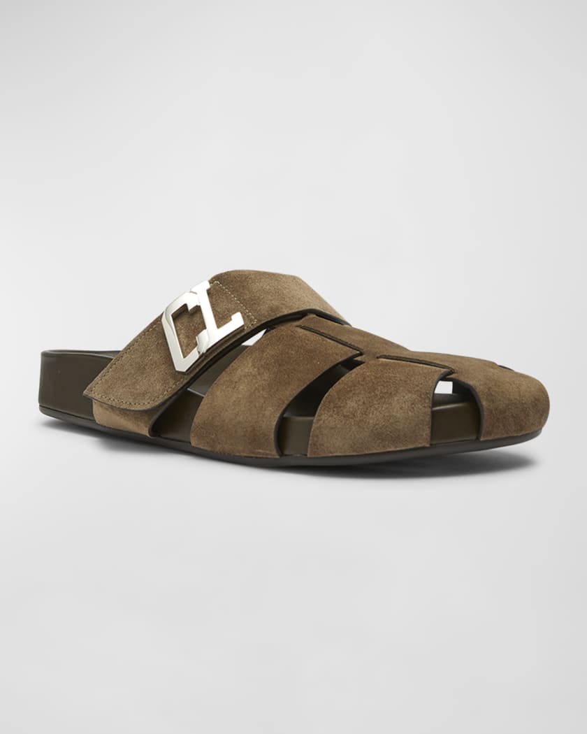 Christian Louboutin - Loubi Be Leather Sandals - Mens - Brown