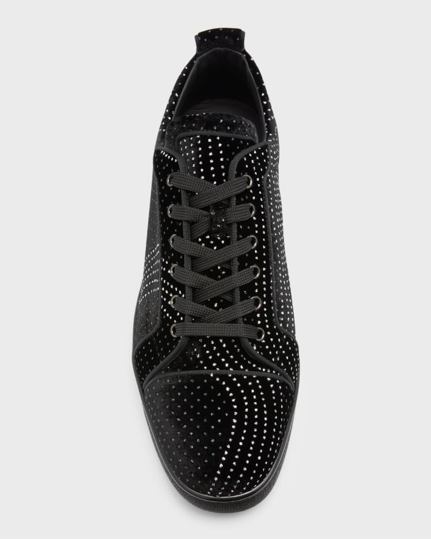 Christian Louboutin LOUIS JUNIOR STRASS FLAT Black STRASS - Men Shoes