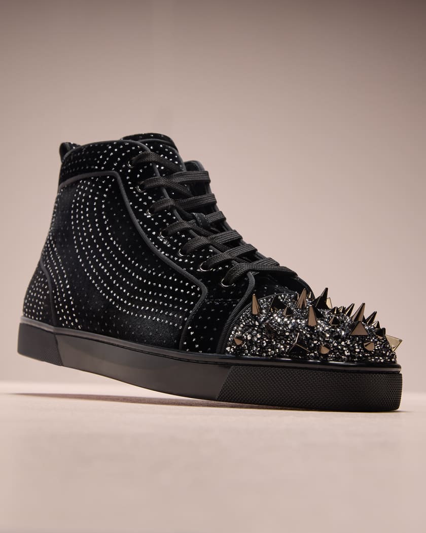 Christian Louboutin Men's Lou Pik Pik 2 Strass High Top Sneakers