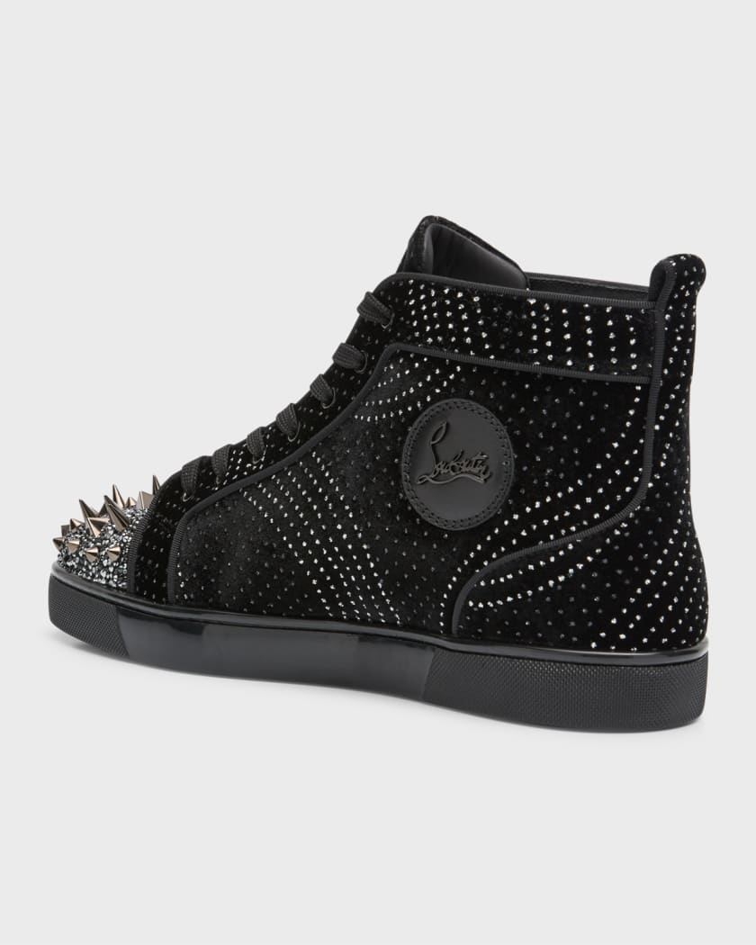 Men s Lou Pik Pik Red Sole Suede High Top Sneakers
