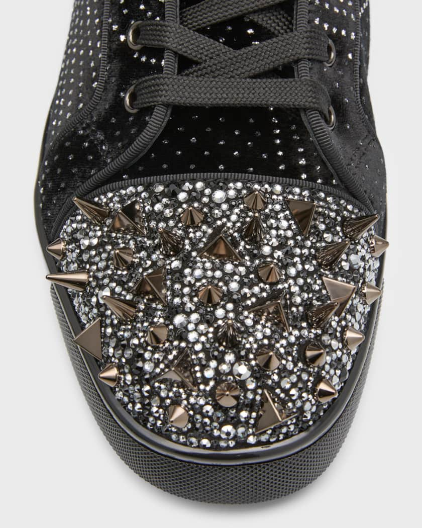 CHRISTIAN LOUBOUTIN - Louis Orlato Rhinestone-Embellished Suede High-Top  Sneakers - Black - EU 41 Christian Louboutin