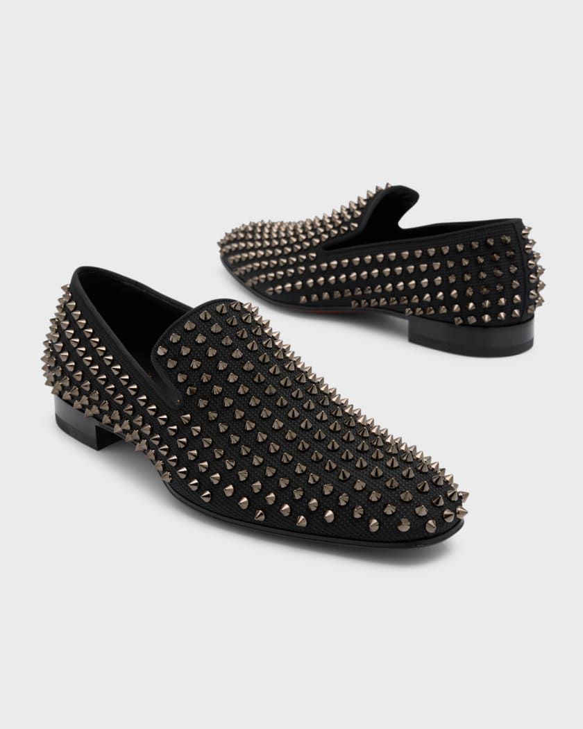 Red bottom spiked loafers hot sale