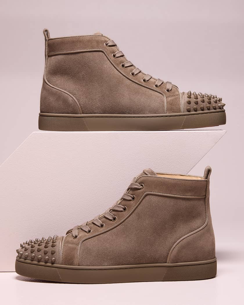 Christian Louboutin Men's Lou Spikes Orlato ​High-Top Sneakers - Version Multi - Size 9.5