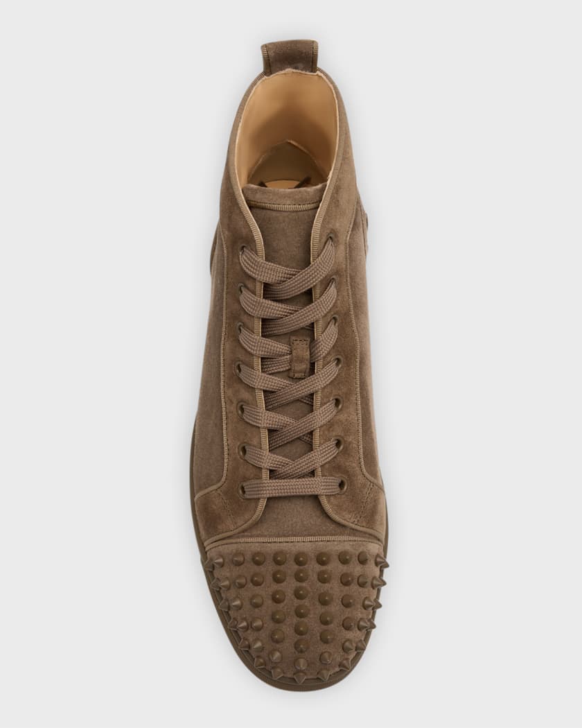 CHRISTIAN LOUBOUTIN: Lou Spikes Orlato sneakers in suede with