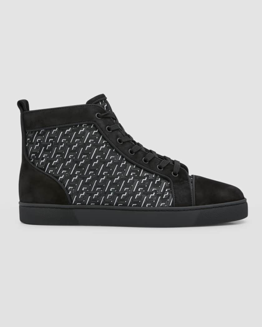 Christian Louboutin Blue Leather Louis Spike High Top Sneakers