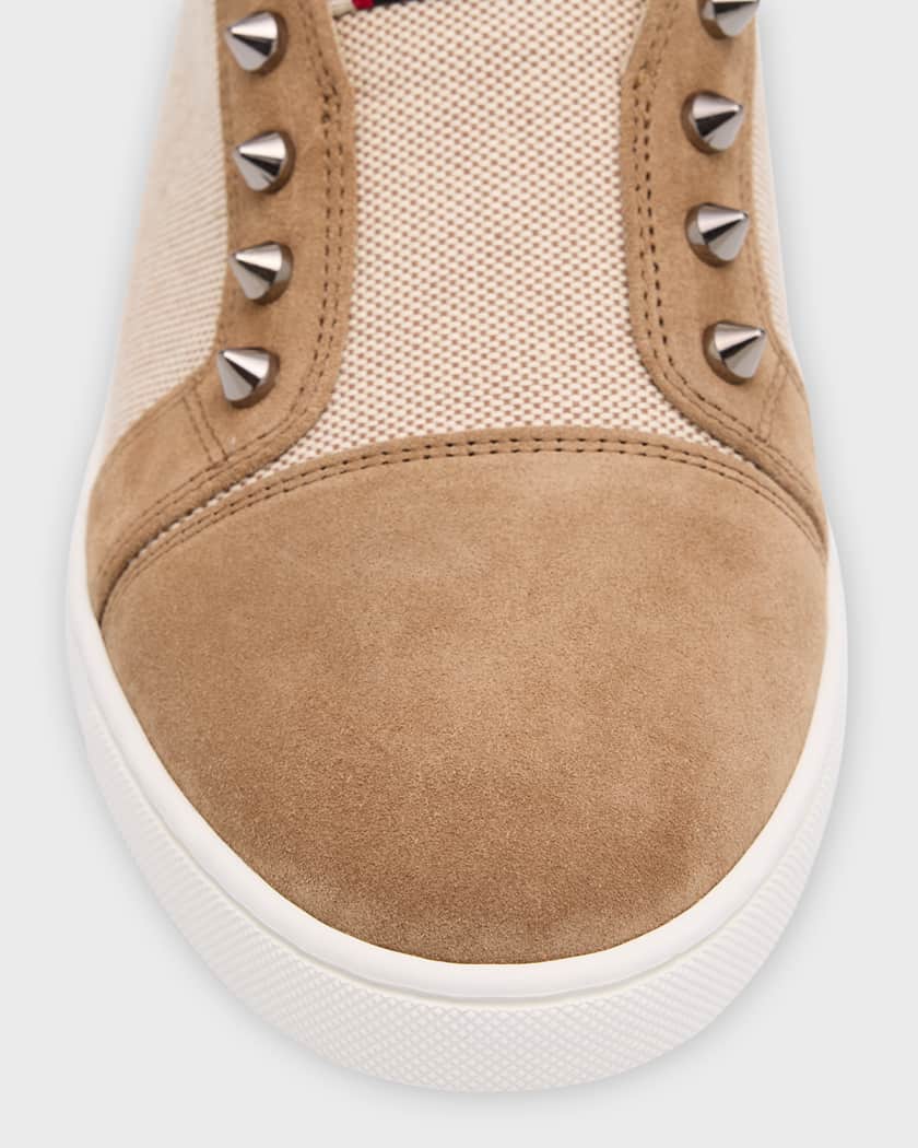 Christian Louboutin Shoe Size 43 White Leather Studded Slip on Logo Sneakers