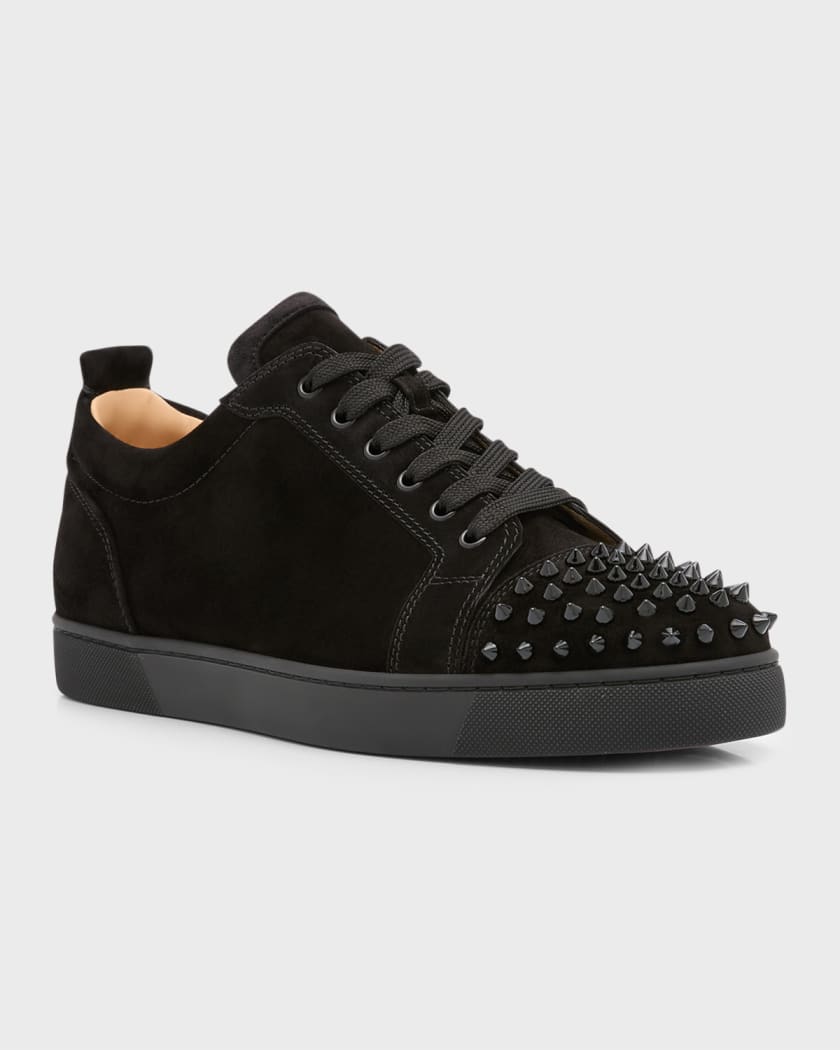 Christian Louboutin Louis Spikes Suede Sneaker in Green for Men