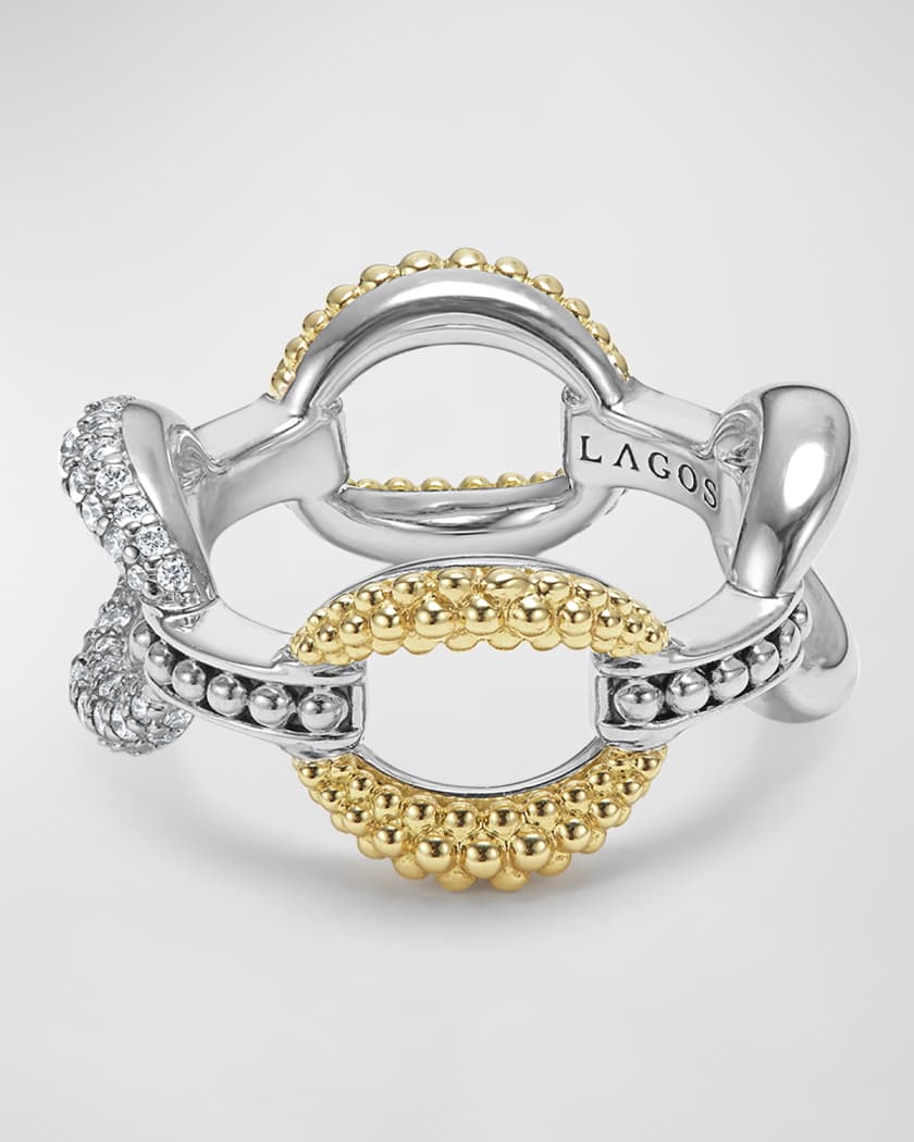Two Tone Caviar Diamond Eternity Band Ring