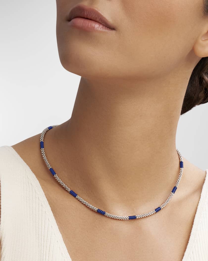 Blue rope necklace discount