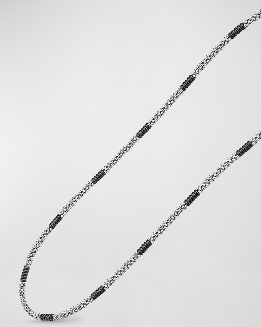 LAGOS Sterling Silver Black Caviar Beaded Necklace Neiman Marcus