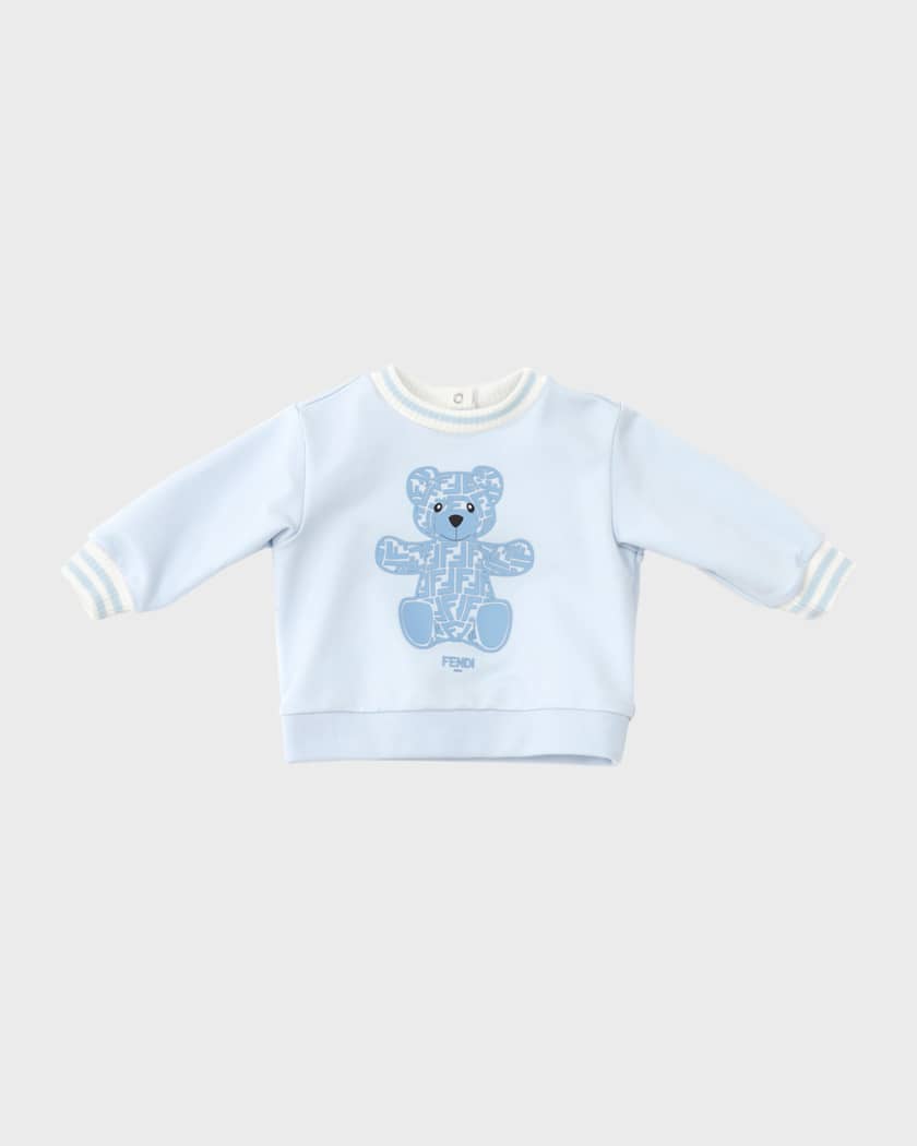 Fendi Boy's Monogram Ribbed Trim Sweatshirt, Size 3M-18M | Neiman