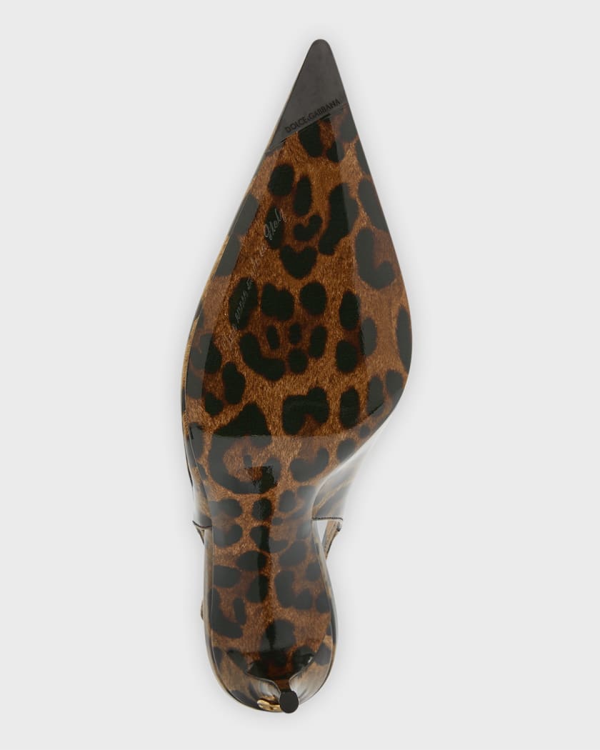 Leopard Print Slingback Pumps in Brown - Dolce Gabbana