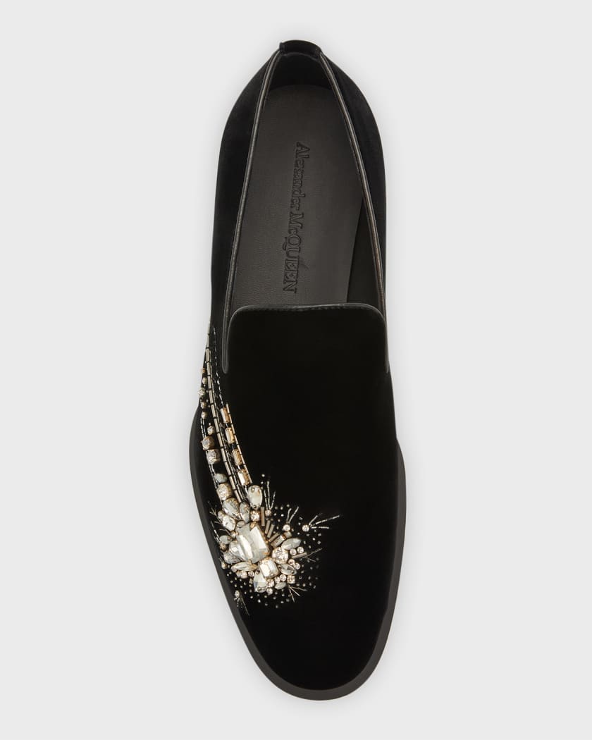 McQueen Men's Embellished Leather Loafers | Neiman Marcus