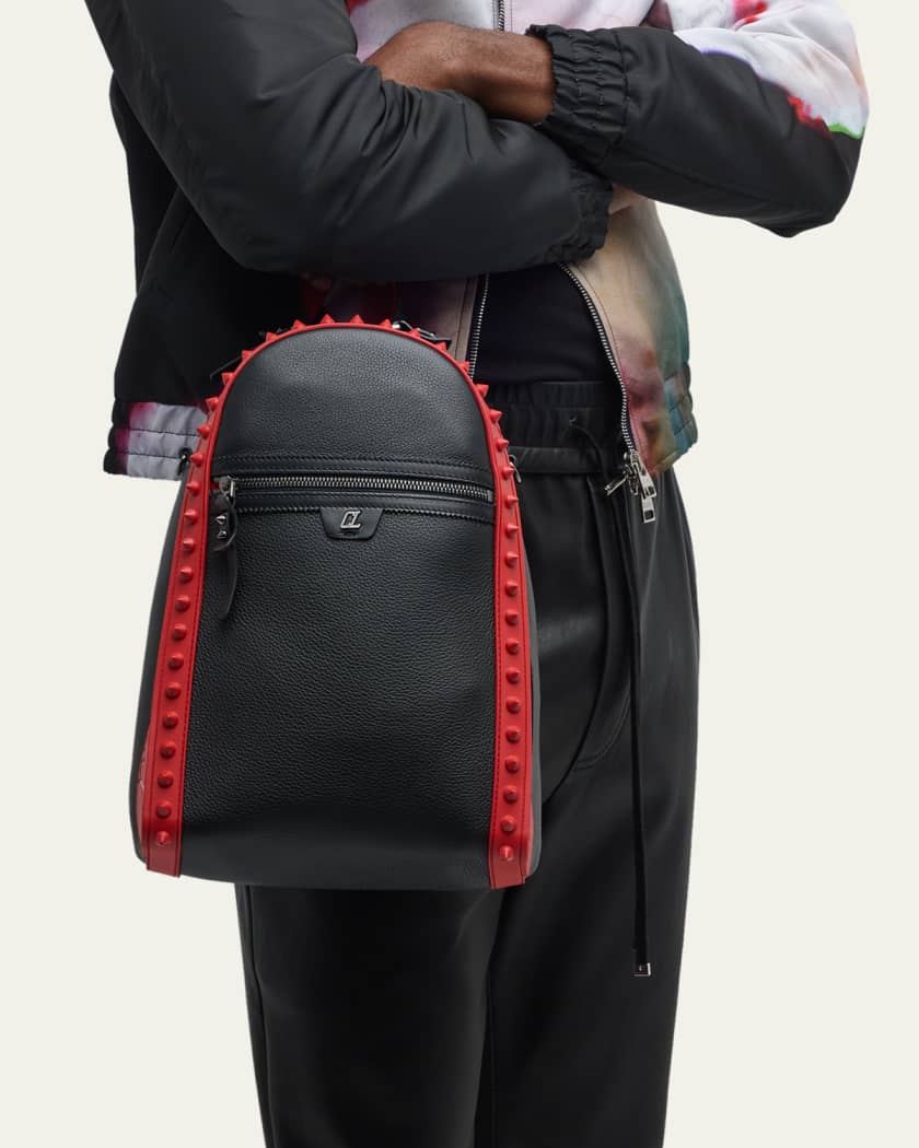 Men's Spiked Red Sole Leather Backpack