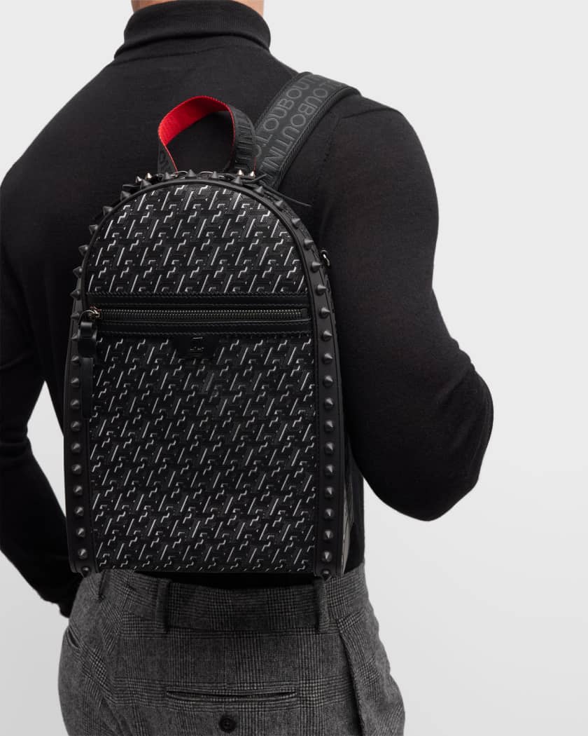 Christian Louboutin Men's Backparis Embossed Leather Backpack