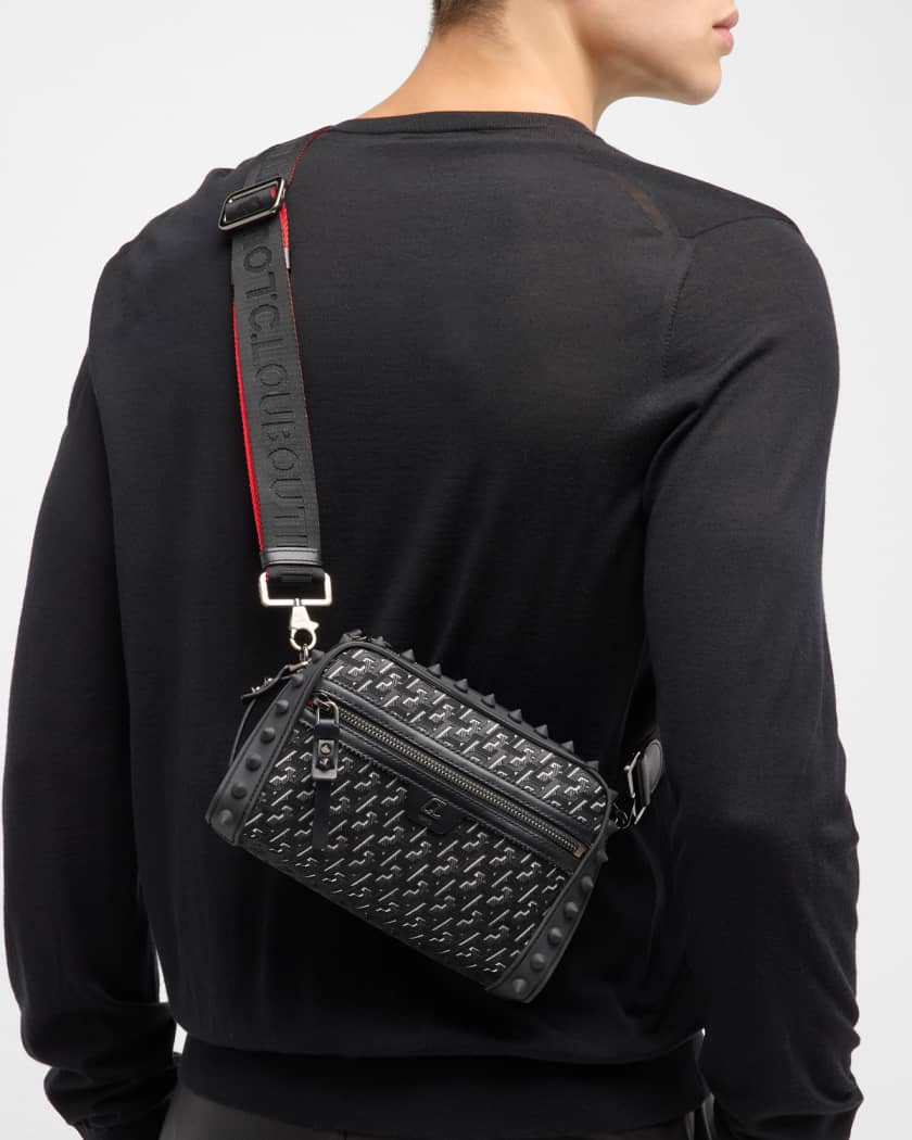 Backparis small - Backpack - Coated canva Techno CL and rubber - Black -  Christian Louboutin