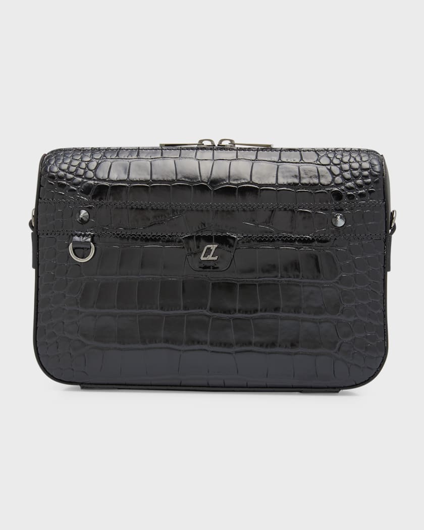 Christian Louboutin Men's Ruisbuddy Croc-effect Crossbody Bag