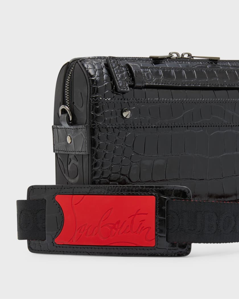 Christian Louboutin Men s Ruisbuddy Croc Effect Crossbody Bag