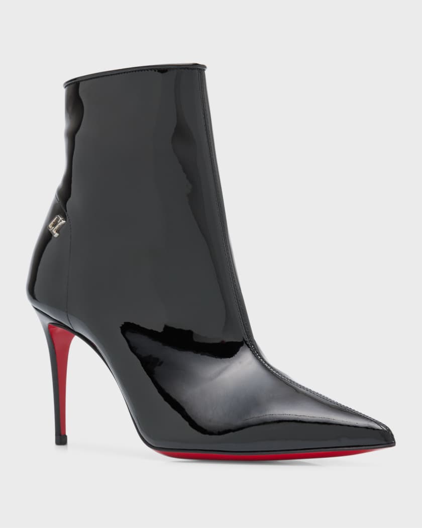 Christian Louboutin Kate Sporty Patent Red Sole Booties | Neiman ...