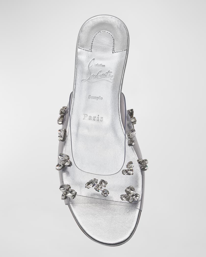Christian Louboutin CL clear pvc sandals slippers heels