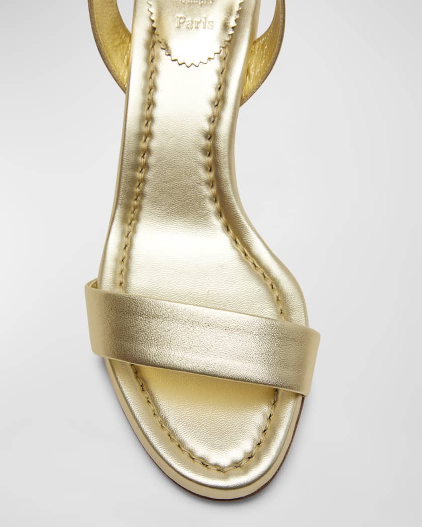 Miss Sabina Metallic Red Sole Ankle-Strap Sandals