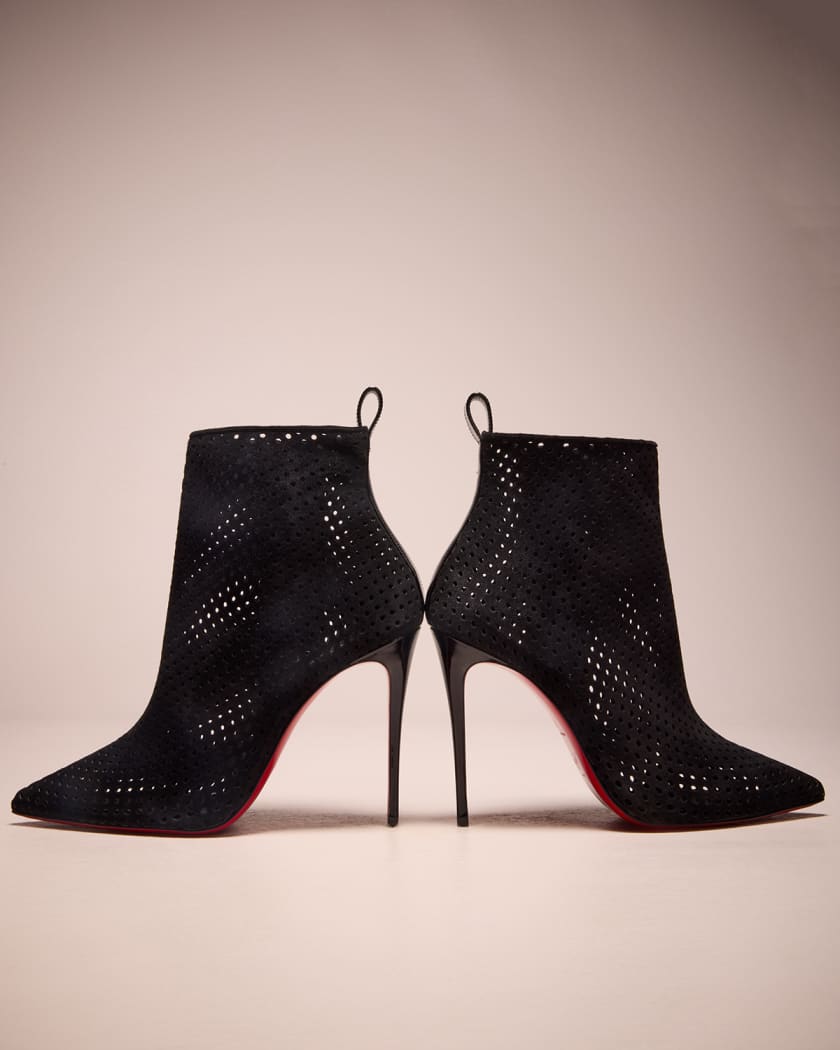 Christian Louboutin Astro Pointue Padded Patent Ankle Boots in Red