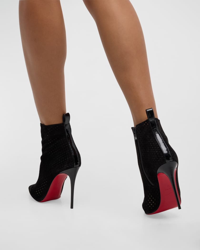 Christian Louboutin Outline Spikes Red Sole Chelsea Booties