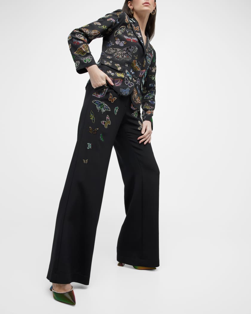 Embellished wide leg on sale trousers