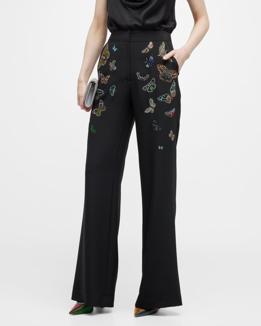 Embellished wide leg trousers new arrivals