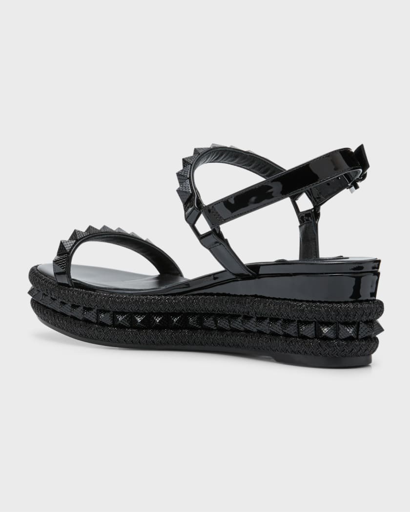 Christian louboutin wedges black hotsell