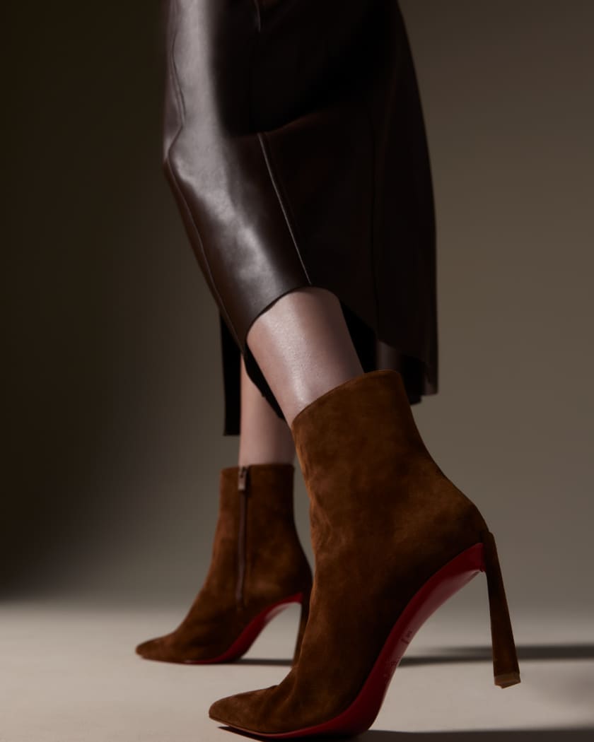 Louboutin suede booties hotsell
