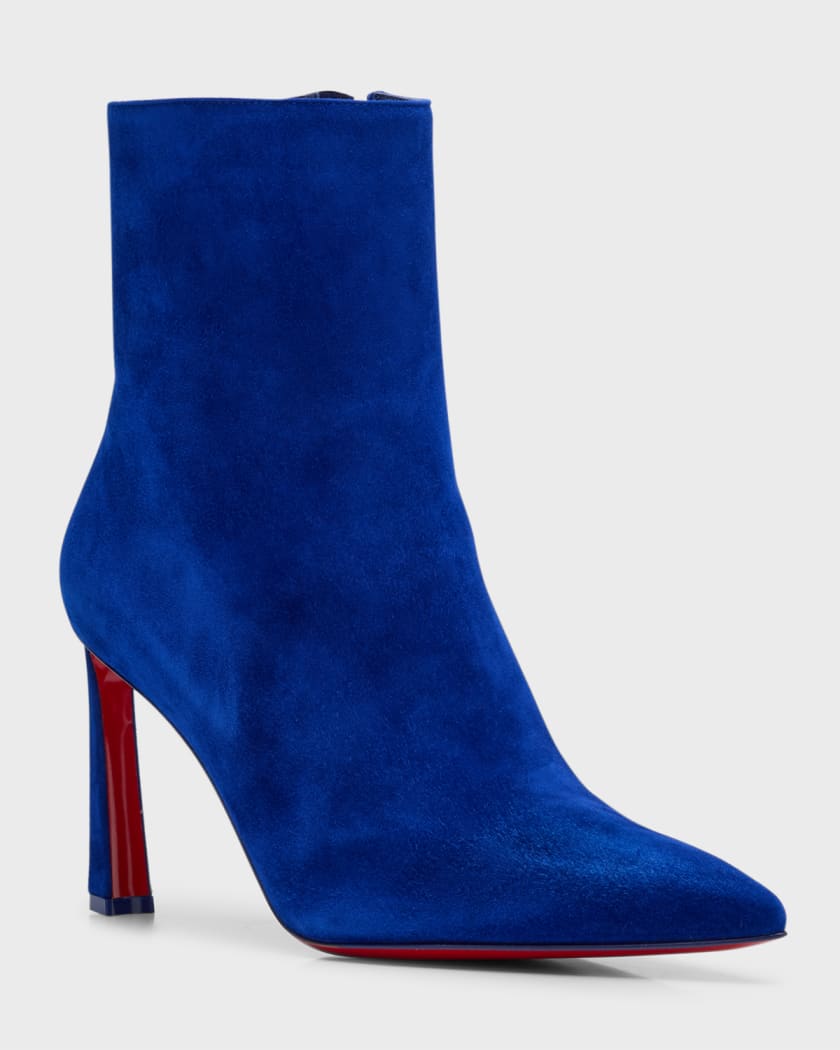 Christian Louboutin Condora Suede Stiletto Red Sole Booties