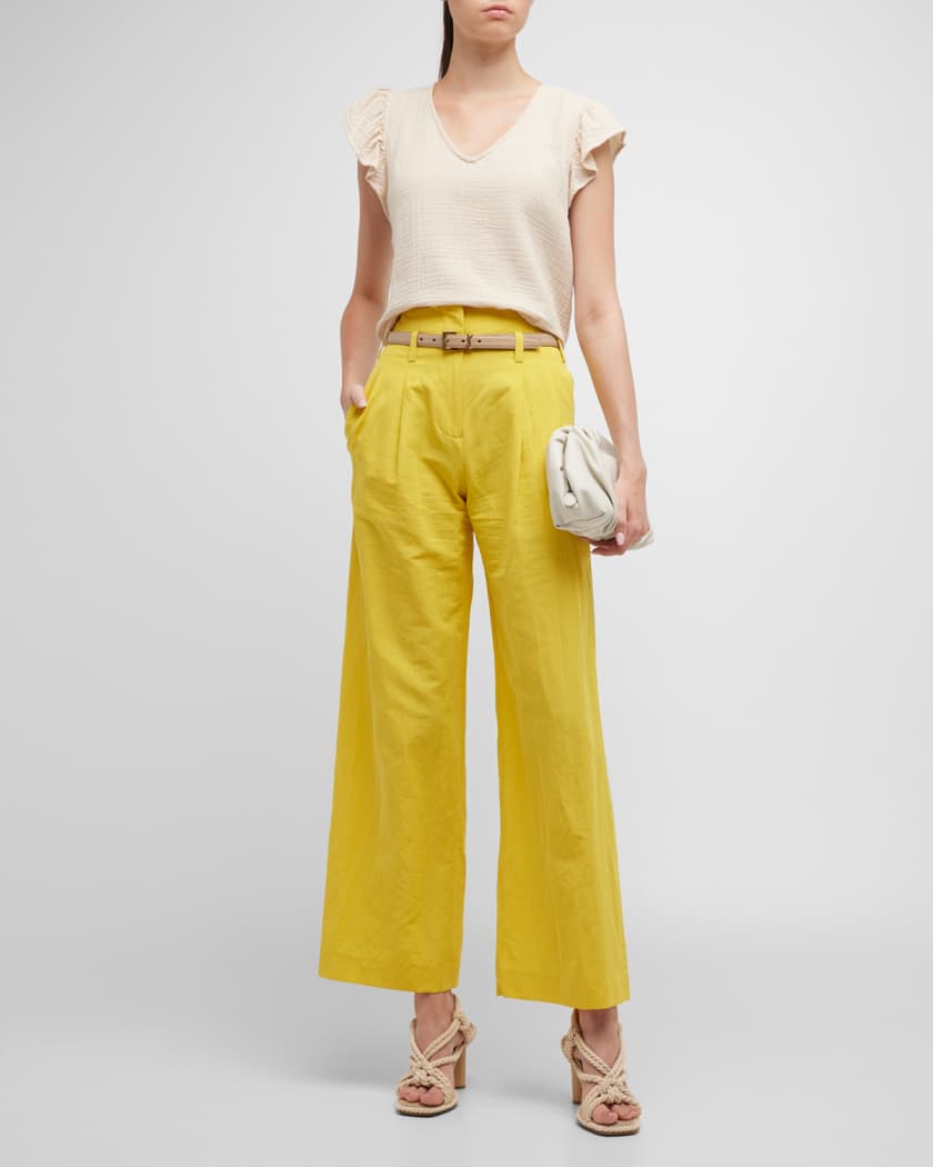 Cotton linen palazzo pants outlet