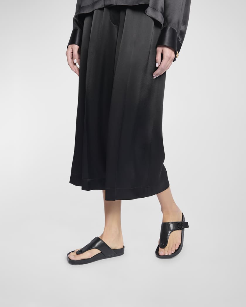 Loewe Leather Medallion Comfort Thong Sandals Neiman Marcus