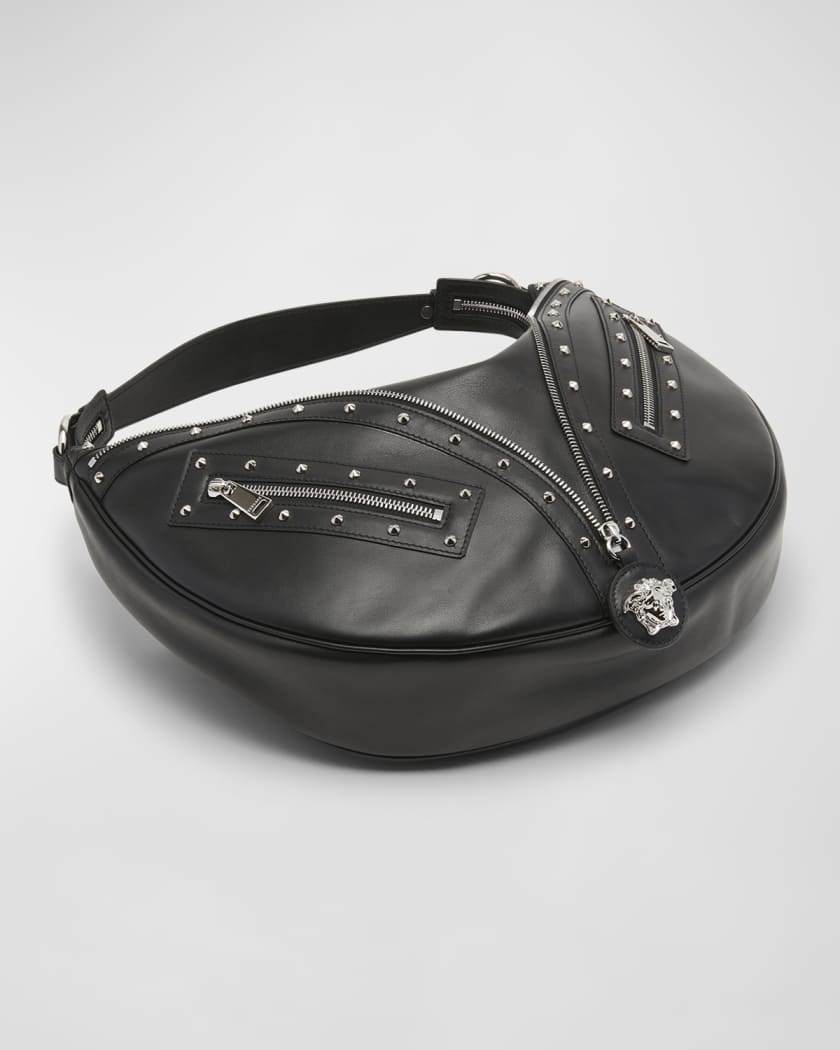 Brera Studded Leather Satchel Bag, Black by VBH at Neiman Marcus.  #MillionDollarShoppersDanielle