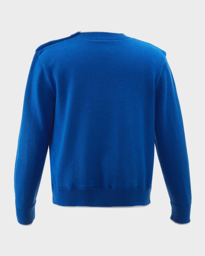 Little English Blue Bicycle Intarsia Sweater