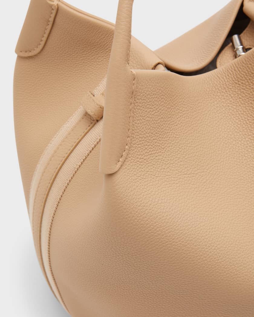 Shop Loro Piana Bale Leather Convertible Shoulder Bag