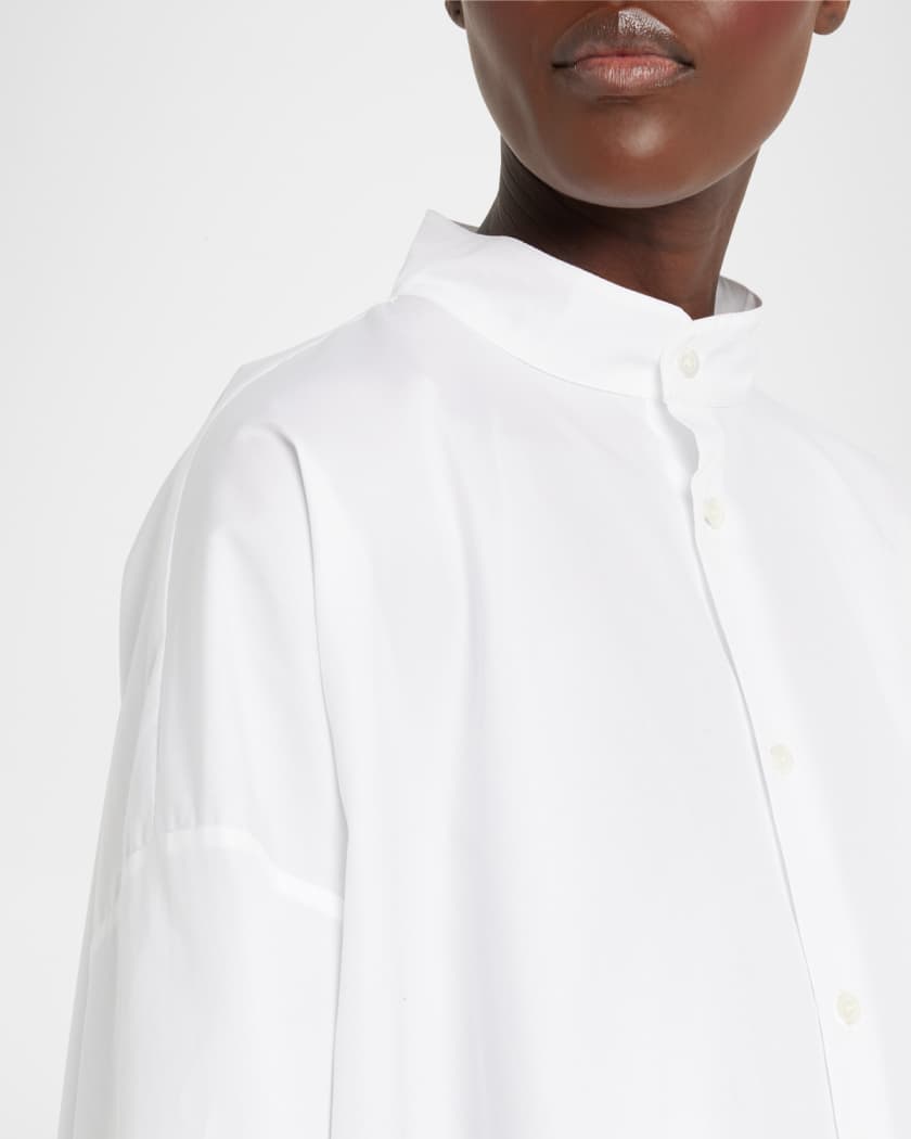 eskandar × Neiman Marcus ダブルカラーシャツ Eskandar Sz 2 (XL/2X) 100% Silk Nieman Marcus Double Collar