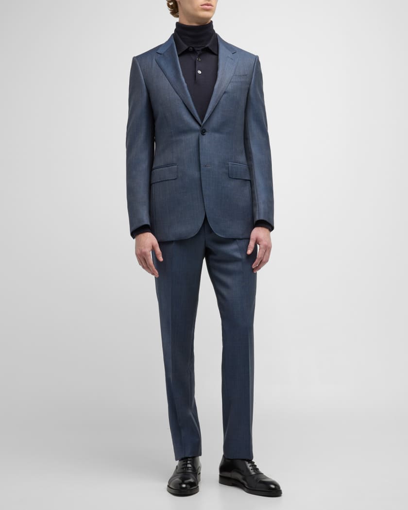 ZEGNA Men s Wool Sharkskin Suit Neiman Marcus