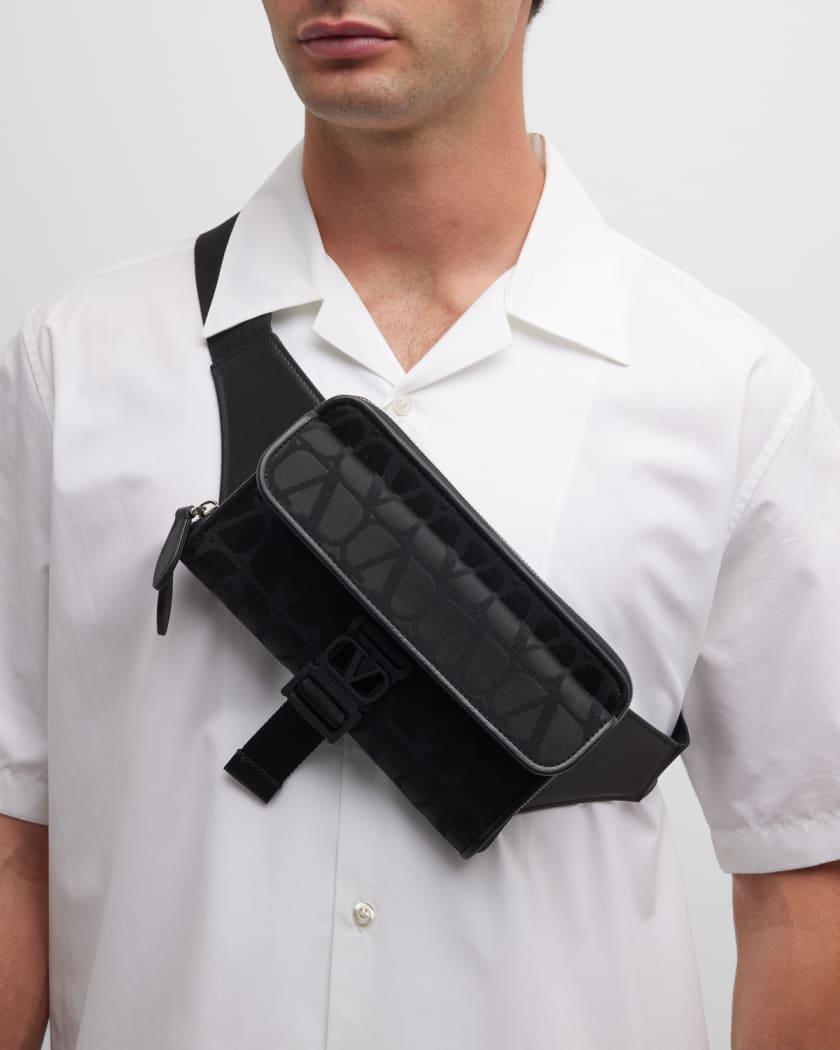 Black Iconographe Nylon Belt Bag for Man in Black