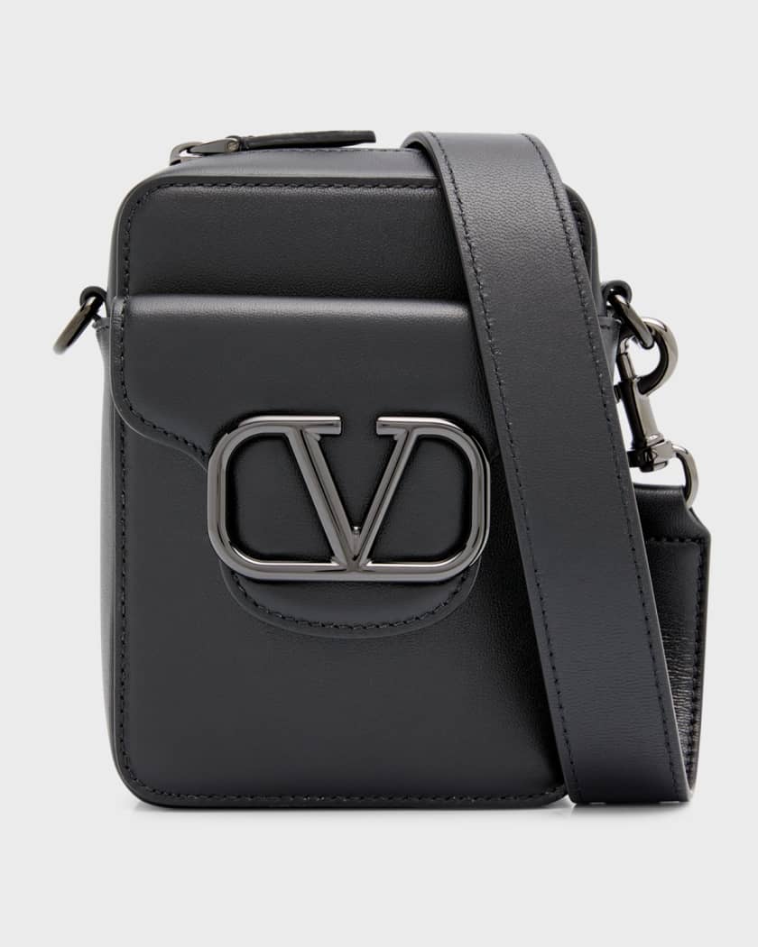 Men's VLogo Leather Crossbody Bag