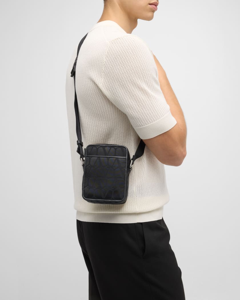 Luxury bag - Small black nylon Valentino bag for men