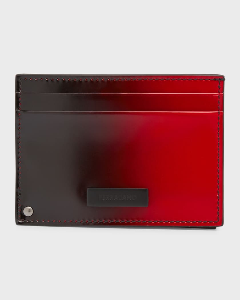 Genuine Burberry Italian leather Red Card Case Holder - Wallet $350 New
