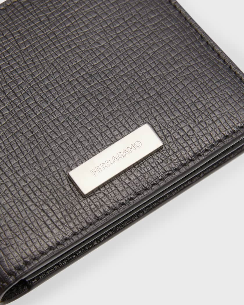 Ferragamo Men's Black Leather Card Case - Wallets