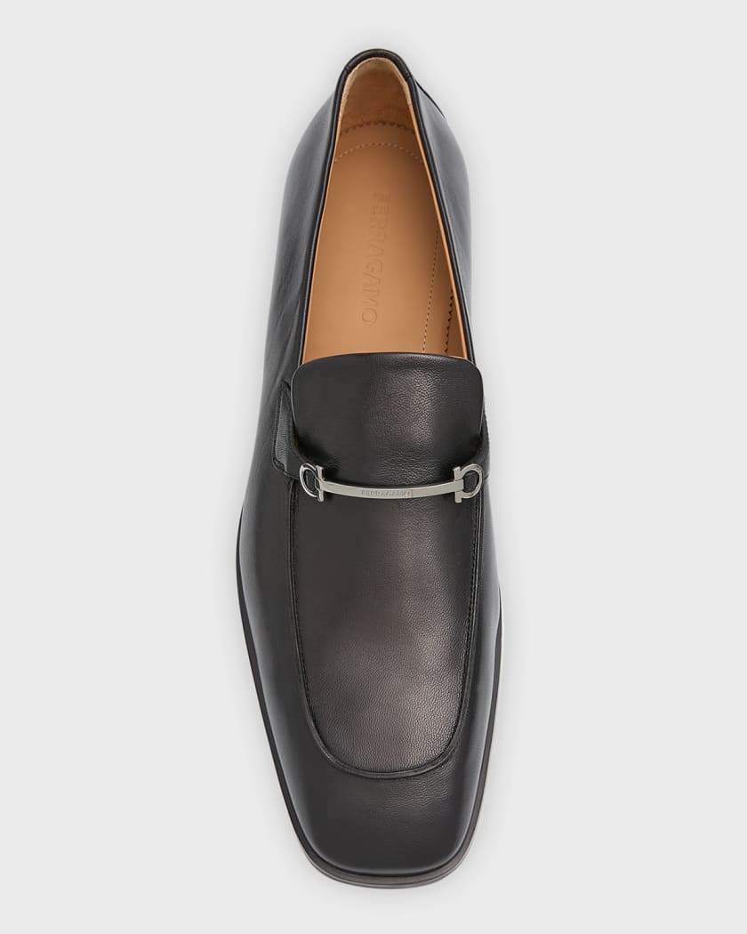 Gancini leather loafers